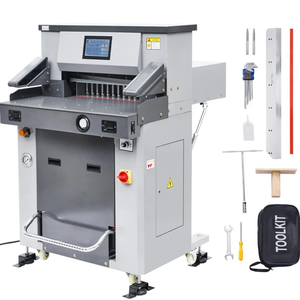 VEVOR Electric Hydraulic Paper Cutter, Heavy Duty Paper Cutter Machine, 1.57 in / 40 mm Cutting Thickness, 18 in / 457.2 mm Cutting Width, Industrial Paper Trimmer with Button Control
