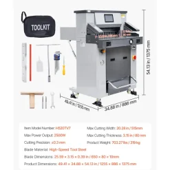 VEVOR Electric Hydraulic Paper Cutter, Heavy Duty Paper Cutter Machine, 1.57 in / 40 mm Cutting Thickness, 18 in / 457.2 mm Cutting Width, Industrial Paper Trimmer with Button Control