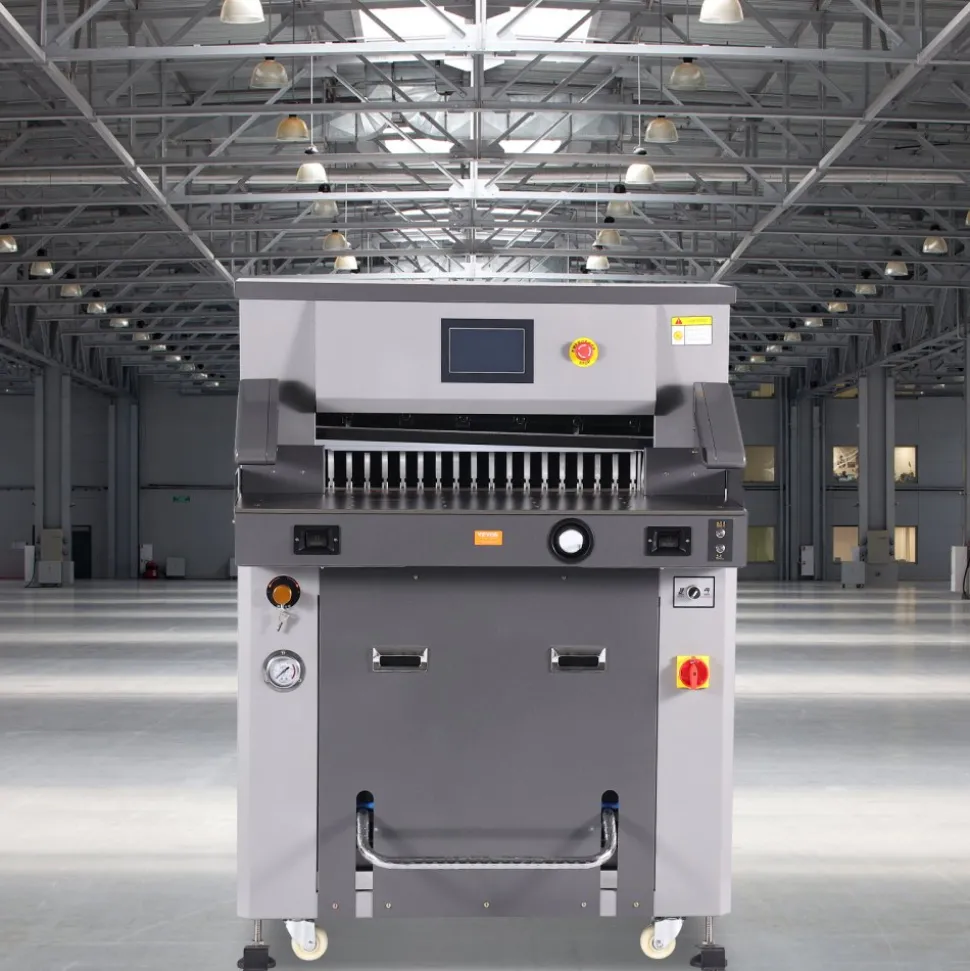 VEVOR Electric Hydraulic Paper Cutter, Heavy Duty Paper Cutter Machine 26" /660.4mm Cutting Width, 3.14"/80mm Cutting Thickness, Electric Paper Trimmer with 7" Touchscreen Numerical Control