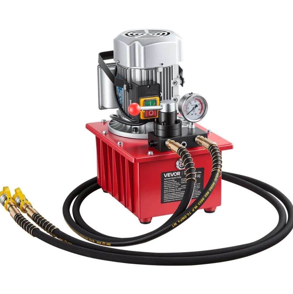 VEVOR Electric Hydraulic Pump, 750W 10,000 PSI, 120V Double Acting Electric Driven Hydraulic Pump Power Pack Unit, with Manual Valve, 2.1 Gallon / 8L, for Punching, Bending, Double Acting Cylinders