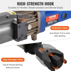VEVOR Electric Hydraulic Rebar Bender, 1500W Portable Rebar Bending Machine, Bending up to 3/4 Inch #6 (6-20mm) within 4 Seconds, High Power Steel Rebar Bender w/ Tool Case Oil Can,Black Blue RN-22