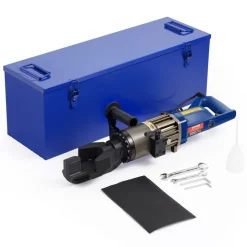 VEVOR Electric Hydraulic Rebar Bender, 1500W Portable Rebar Bending Machine, Bending up to 3/4 Inch #6 (6-20mm) within 4 Seconds, High Power Steel Rebar Bender w/ Tool Case Oil Can,Black Blue RN-22