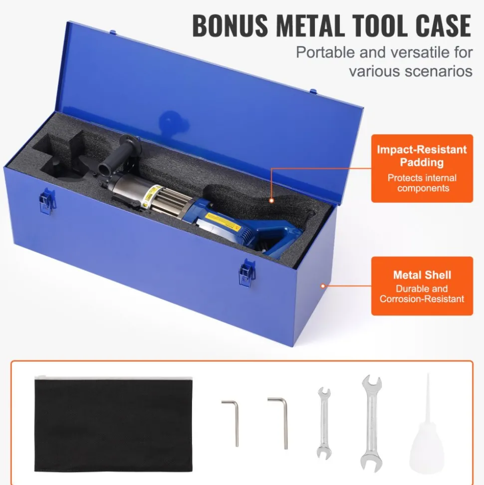 VEVOR Electric Hydraulic Rebar Bender, 1500W Portable Rebar Bending Machine, Bending up to 3/4 Inch #6 (6-20mm) within 4 Seconds, High Power Steel Rebar Bender w/ Tool Case Oil Can,Black Blue RN-22