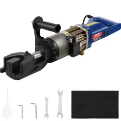 VEVOR Electric Hydraulic Rebar Bender, 1500W Portable Rebar Bending Machine, Bending up to 3/4 Inch #6 (6-20mm) within 4 Seconds, High Power Steel Rebar Bender w/ Tool Case Oil Can,Black Blue RN-22