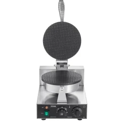 VEVOR Electric Ice Cream Cone Maker, Commercial 1230W Waffle Cone Machine, Non-Stick Stainless Steel Egg Roll Mold, with Temperature and Time Control, Handle, for Restaurant Bakery Snack Bar Family