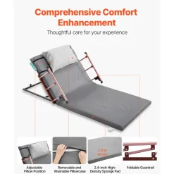 VEVOR Electric Lifting Backrest for Bed, 300 lbs Capacity, 4-68° Adjustable Lifting Bed Backrest, with Folable Guardrail & Headrest, Machine Washable, Assist Pregnant Women Elderly Patient Handicap