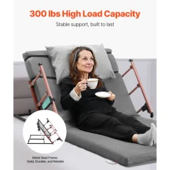 VEVOR Electric Lifting Backrest for Bed, 300 lbs Capacity, 4-68° Adjustable Lifting Bed Backrest, with Folable Guardrail & Headrest, Machine Washable, Assist Pregnant Women Elderly Patient Handicap