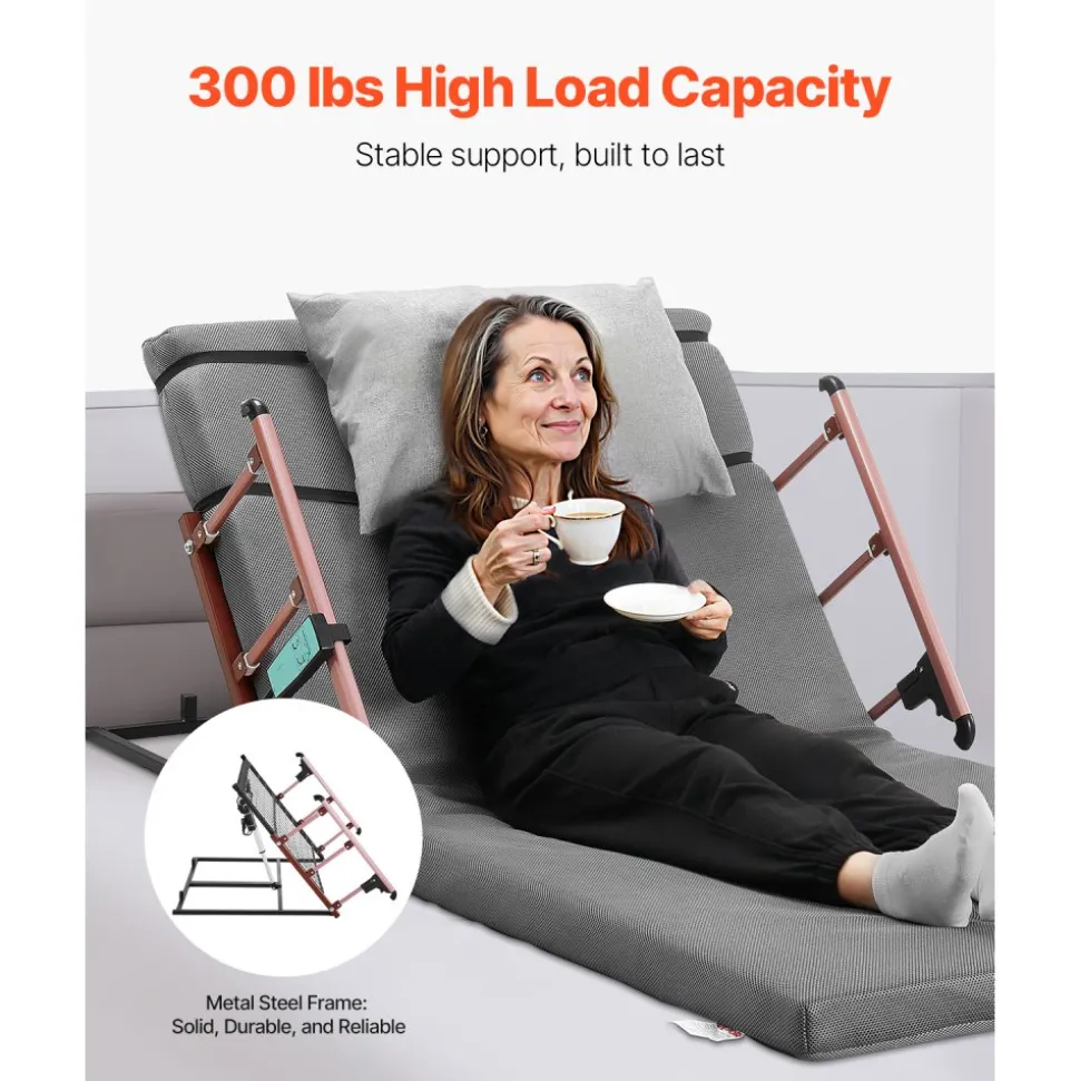 VEVOR Electric Lifting Backrest for Bed, 300 lbs Capacity, 4-68° Adjustable Lifting Bed Backrest, with Folable Guardrail & Headrest, Machine Washable, Assist Pregnant Women Elderly Patient Handicap