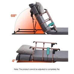 VEVOR Electric Lifting Backrest for Bed, 300 lbs Capacity, 4-68° Adjustable Lifting Bed Backrest, with Folable Guardrail & Headrest, Machine Washable, Assist Pregnant Women Elderly Patient Handicap