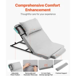 VEVOR Electric Lifting Backrest for Bed, 300 lbs Capacity, 4-68° Adjustable Lifting Bed Backrest, with Headrest & Legrest, Machine Washable for Cleaning, Fit Pregnant Women Elderly Patient Handicapped