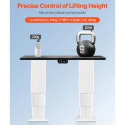 VEVOR Electric Lifting Column System, 260 lbs Lift Table, 14.2-31.1 in Height Range, Three-stage Adjustable Desk Column, Telescopic Table Leg, Comes with Power-Supply Option to Control up/Down Motion