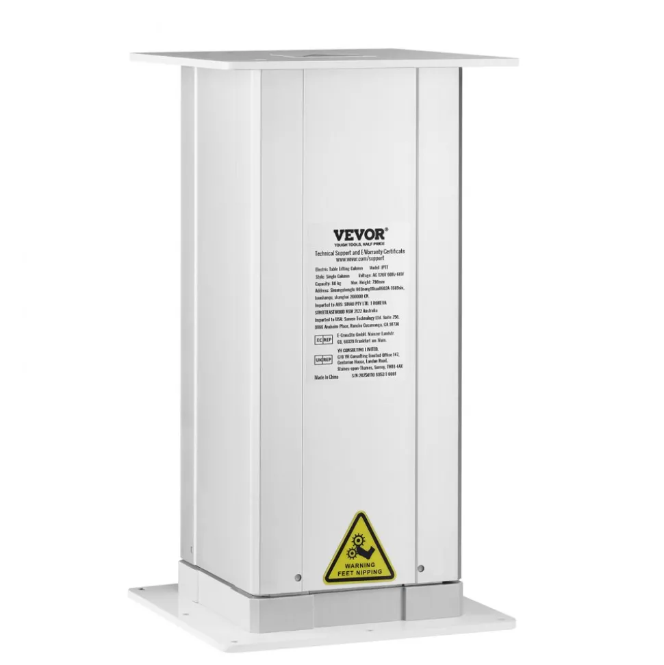 VEVOR Electric Lifting Column System, 176 lbs Lift Table, 14.2-31.1 in Height Range, Three-stage Adjustable Desk Column, Telescopic Table Leg, Comes with Power-Supply Option to Control up/Down Motion
