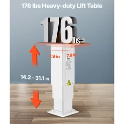 VEVOR Electric Lifting Column System, 176 lbs Lift Table, 14.2-31.1 in Height Range, Three-stage Adjustable Desk Column, Telescopic Table Leg, Comes with Power-Supply Option to Control up/Down Motion