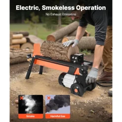 VEVOR Electric Log Splitter, 6.5 Tons Electric Wood Splitter, 1500W 15 Amp Motor, Portable Firewood Splitting Machine with 6" Wheels, Wood Splitters for Forestry Harvesting, Efficient & Secure