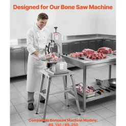 VEVOR Electric Meat Bandsaw Stand, Floor Stand with Adjustable Height, Stable H-Shaped Frame, Anti-Slip Foot Pads, for Our Bone Saw Machine, Compatible with Models BS-130 & BS-250