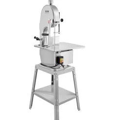 VEVOR Electric Meat Saw, 1800W Stainless Vertical Cutter, 19.1"x15" Workbench, 7.09" Cutting Thickness, Includes 5 Blades for Slicing Frozen Meat, Pork, Beef, and Ribs