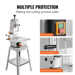 VEVOR Electric Meat Saw, 1800W Stainless Vertical Cutter, 19.1