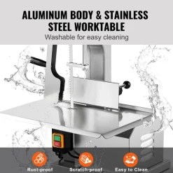 VEVOR Electric Meat Saw, 1800W Stainless Vertical Cutter, 19.1