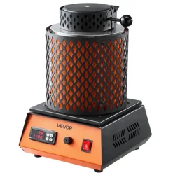 VEVOR Electric Melting Furnace, 1500W Electric Metal Smelter Foundry, 2102℉/1150℃ Metal Smelting Machine with 5kg Ceramic Crucible, Gold Smelting Kit for Jewelry Making, Metal Bars, Metal Components