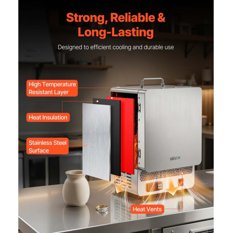 VEVOR Electric Melting Furnace, 1650W Electric Kiln, Digital Melting Furnace with Max Temperature 2192℉/1200℃ for Lost-Wax Casting, Clay DIY, Metal Annealing, Ceramic Firing, PID Temp Control