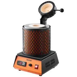 VEVOR Electric Melting Furnace, 1350W Electric Metal Smelter Foundry, 2102℉/1150℃ Metal Smelting Machine with 3kg Ceramic Crucible, Gold Smelting Kit for Jewelry Making, Metal Bars, Metal Components