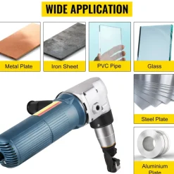 VEVOR Electric Metal Nibbler 625W Nibbler Metal Cutter 1000RPM High Speed Rotor 0.16in/4mm Metal Nibbler 110V w Replaced Blades Storage Case Sheet Metal Nibbler for Cutting Stainless Steel, Aluminium