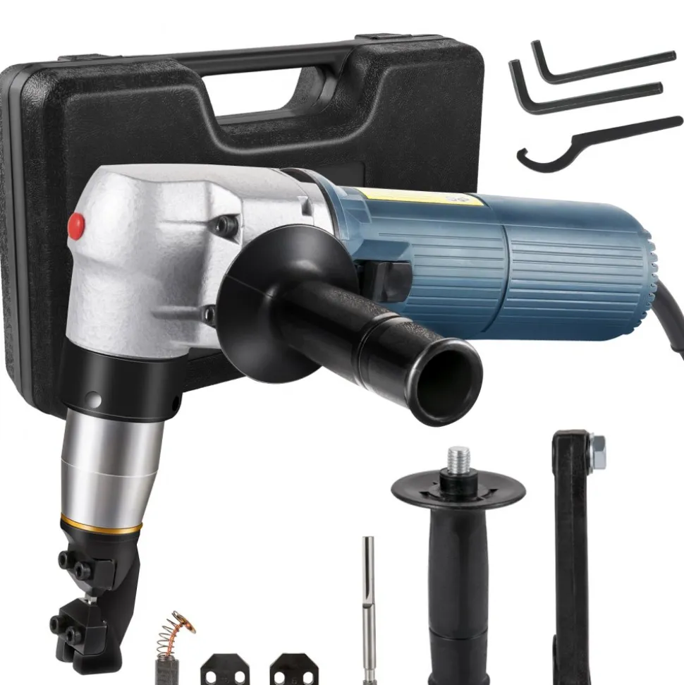 VEVOR Electric Metal Nibbler 625W Nibbler Metal Cutter 1000RPM High Speed Rotor 0.16in/4mm Metal Nibbler 110V w Replaced Blades Storage Case Sheet Metal Nibbler for Cutting Stainless Steel, Aluminium