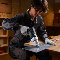 VEVOR Electric Metal Shear, 4.0-Amp Corded Sheet Metal Cutter with 360-Degree Swivel Head, Variable Speed, Continuous Cutting, Clean Cut for 18GA Galvanized Steel, 20 GA Stainless Steel, 2500 SPM