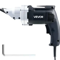 VEVOR Electric Metal Shear, 4.0-Amp Corded Sheet Metal Cutter with 360-Degree Swivel Head, Variable Speed, Continuous Cutting, Clean Cut for 18GA Galvanized Steel, 20 GA Stainless Steel, 2500 SPM