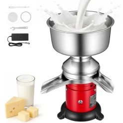 VEVOR Electric Milk Cream Separator, 60L/H Output 10500RPM Milk Cream Centrifugal Separator, 304 Stainless Steel Goat Cow Milk Skimmer Separating Machine with 4.5L Bowl Capacity (40W, 100-240V)