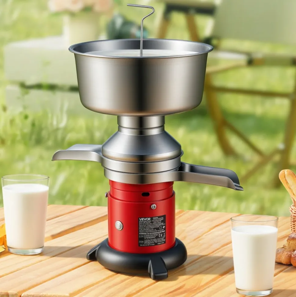 VEVOR Electric Milk Cream Separator, 60L/H Output 10500RPM Milk Cream Centrifugal Separator, 304 Stainless Steel Goat Cow Milk Skimmer Separating Machine with 4.5L Bowl Capacity (40W, 100-240V)