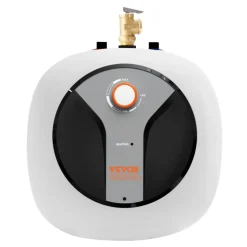 VEVOR Electric Mini-Tank Water Heater 8-Gallon Tank, 1440W Hot Water Boiler Storage, Safety Temperature Pressure Valve Easy Install, for Kichen Bathroom Restaurant, Shelf Wall Floor Mounted