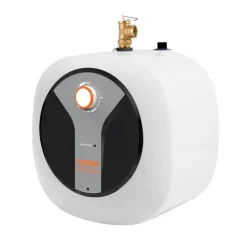 VEVOR Electric Mini-Tank Water Heater 8-Gallon Tank, 1440W Hot Water Boiler Storage, Safety Temperature Pressure Valve Easy Install, for Kichen Bathroom Restaurant, Shelf Wall Floor Mounted