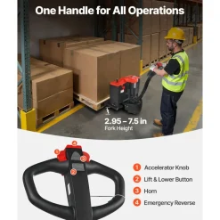 VEVOR Electric Pallet Jack, 4400 lbs Load Capacity, Lithium Battery Powered Pallet Jack Truck with 48L x 27W Inch Forks for Material Handling, Suitable for Warehouse, Supermarket, Manufacturing