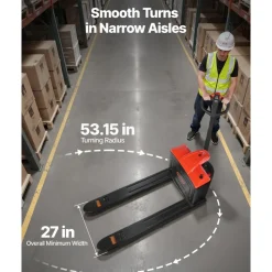 VEVOR Electric Pallet Jack, 4400 lbs Load Capacity, Lithium Battery Powered Pallet Jack Truck with 48L x 27W Inch Forks for Material Handling, Suitable for Warehouse, Supermarket, Manufacturing
