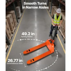 VEVOR Electric Pallet Jack, 3300 lbs Load Capacity, Lithium Battery Powered Pallet Jack Truck with 48L x 27W Inch Forks for Material Handling, Suitable for Warehouse, Supermarket, Manufacturing