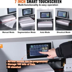 VEVOR Electric Paper Cutter, Heavy Duty Paper Trimmer 19" /482.6mm Cutting Width, 3.14"/80mm Cutting Thickness, Electric  Paper Cutting Machine with 7" Touchscreen Numerical Control Function