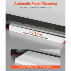 VEVOR Electric Paper Cutter, Heavy Duty Metal Paper Cutter Machine, 18.9 inch Cutting Width, 1.97 inch Cutting Thickness, Electric Hydraulic Guillotine Trimmer with Infrared Function & Spare Blade