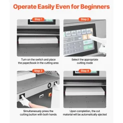 VEVOR Electric Paper Cutter, Metal Hydraulic Paper Cutter Machine, 26 inch Cutting Width, 3.94 inch Cutting Thickness, Large Size Electric Guillotine Trimmer with Infrared Function and Spare Blade