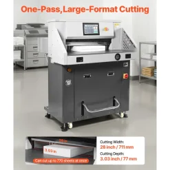 VEVOR Electric Paper Cutter, Metal Hydraulic Paper Cutter Machine, 26 inch Cutting Width, 3.94 inch Cutting Thickness, Large Size Electric Guillotine Trimmer with Infrared Function and Spare Blade