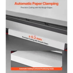 VEVOR Electric Paper Cutter, Metal Hydraulic Paper Cutter Machine, 26 inch Cutting Width, 3.94 inch Cutting Thickness, Large Size Electric Guillotine Trimmer with Infrared Function and Spare Blade