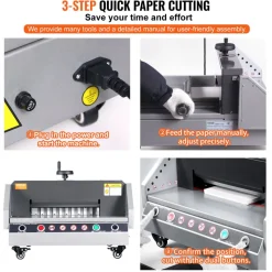 VEVOR Electric Paper Cutter, 13" /330.2mm Cutting Width, 1.57"/40mm Cutting Thickness, Desktop Paper Cutting Machine with Button Control, Electric Paper Trimmer for Office, School, Printing Plant