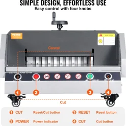 VEVOR Electric Paper Cutter, 13" /330.2mm Cutting Width, 1.57"/40mm Cutting Thickness, Desktop Paper Cutting Machine with Button Control, Electric Paper Trimmer for Office, School, Printing Plant