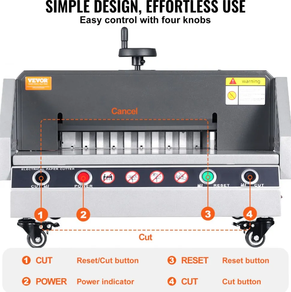 VEVOR Electric Paper Cutter, 13" /330.2mm Cutting Width, 1.57"/40mm Cutting Thickness, Desktop Paper Cutting Machine with Button Control, Electric Paper Trimmer for Office, School, Printing Plant