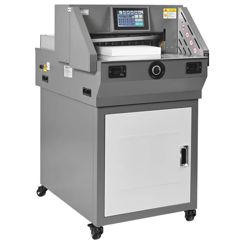 VEVOR Electric Paper Cutter, Metal Programmable Paper Cutter Machine, 17.99 inch Cutting Width, 2.28 inch Cutting Thickness, Electric Hydraulic Guillotine Trimmer with Infrared Function & Spare Blade