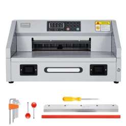 VEVOR Electric Paper Cutter, 300W Heavy Duty Paper Cutter Machine 11.8 in / 330 mm Cutting Width, 1.5 in / 38 mm Cutting Thickness, Electric Guillotine Trimmer with Casters & Infrared Function