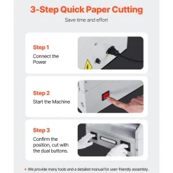 VEVOR Electric Paper Cutter, 300W Heavy Duty Paper Cutter Machine 11.8 in / 330 mm Cutting Width, 1.5 in / 38 mm Cutting Thickness, Electric Guillotine Trimmer with Casters & Infrared Function