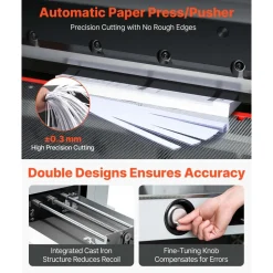 VEVOR Electric Paper Cutter, 1100W Heavy Duty Paper Cutter Machine With 20.28 in Cutting Width, 3.15 in Cutting Thickness, Electric Guillotine Trimmer with Casters and 7 in Touchscreen, for Print Shop