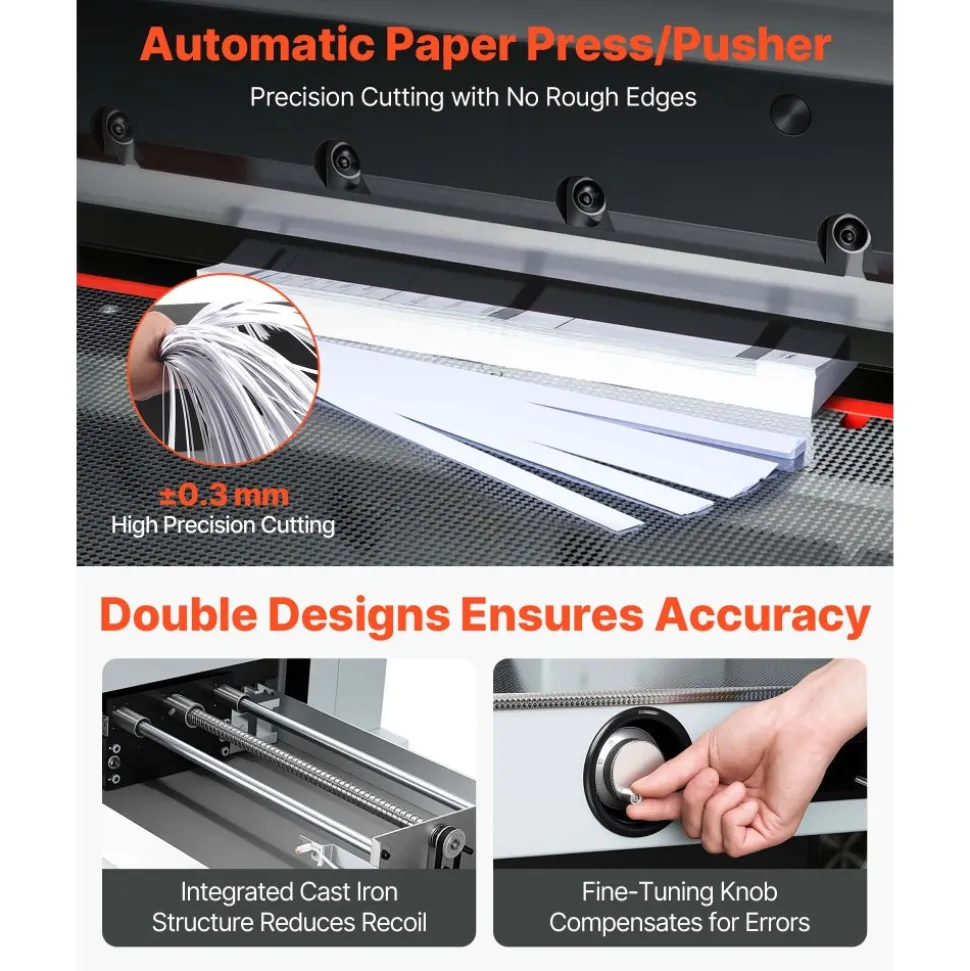 VEVOR Electric Paper Cutter, 1100W Heavy Duty Paper Cutter Machine With 20.28 in Cutting Width, 3.15 in Cutting Thickness, Electric Guillotine Trimmer with Casters and 7 in Touchscreen, for Print Shop