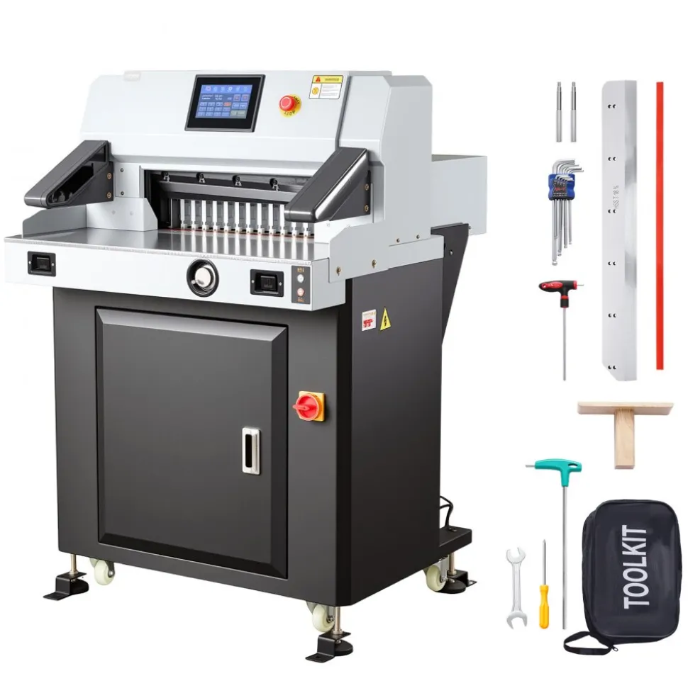 VEVOR Electric Paper Cutter, 1100W Heavy Duty Paper Cutter Machine With 20.28 in Cutting Width, 3.15 in Cutting Thickness, Electric Guillotine Trimmer with Casters and 7 in Touchscreen, for Print Shop